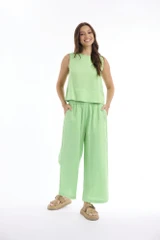 Women's Pant | Linen Solid Wide Leg Pant | ESCAPE 