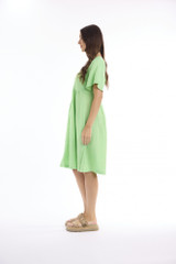 Women's Dresses | Linen Solid Square Neckline Dress | ESCAPE 