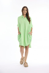 Women's Dresses | Linen Solid Boxy Dress | ESCAPE 