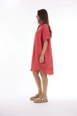 Women's Dresses | Linen Solid Boxy Dress | ESCAPE 