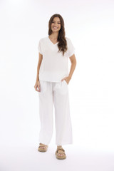 Women's Top | Lux V Neckline Short Sleeve Top | ESCAPE 