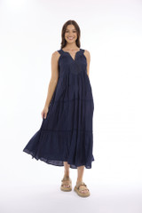 Women's Dresses | Lux Round Neckline Layered Dress | ESCAPE 