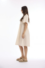 Women's Dresses | Linen Solid Square Neckline Dress | ESCAPE 