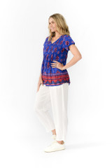 Women's Top | Kayla Short Sleeve Cotton Blouse | ONE SUMMER