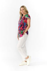 Women's Top | Kayla Short Sleeve Cotton Blouse | ONE SUMMER