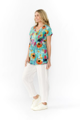 Women's Top | Kayla Short Sleeve Cotton Blouse | ONE SUMMER