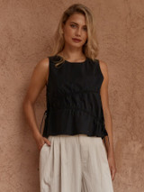 Women's Top | Elin Gathered Tie Top | SASS