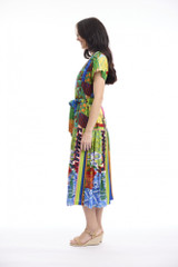 Women's Dresses | Le Moulin V Neck Buttonthrough Short Dress | ORIENTIQUE