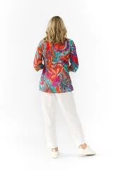 Women's Top | Tina V neck 3/4 Sleeve Pleated Top | ONE SUMMER