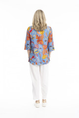 Women's Top | Tina V neck 3/4 Sleeve Pleated Top | ONE SUMMER