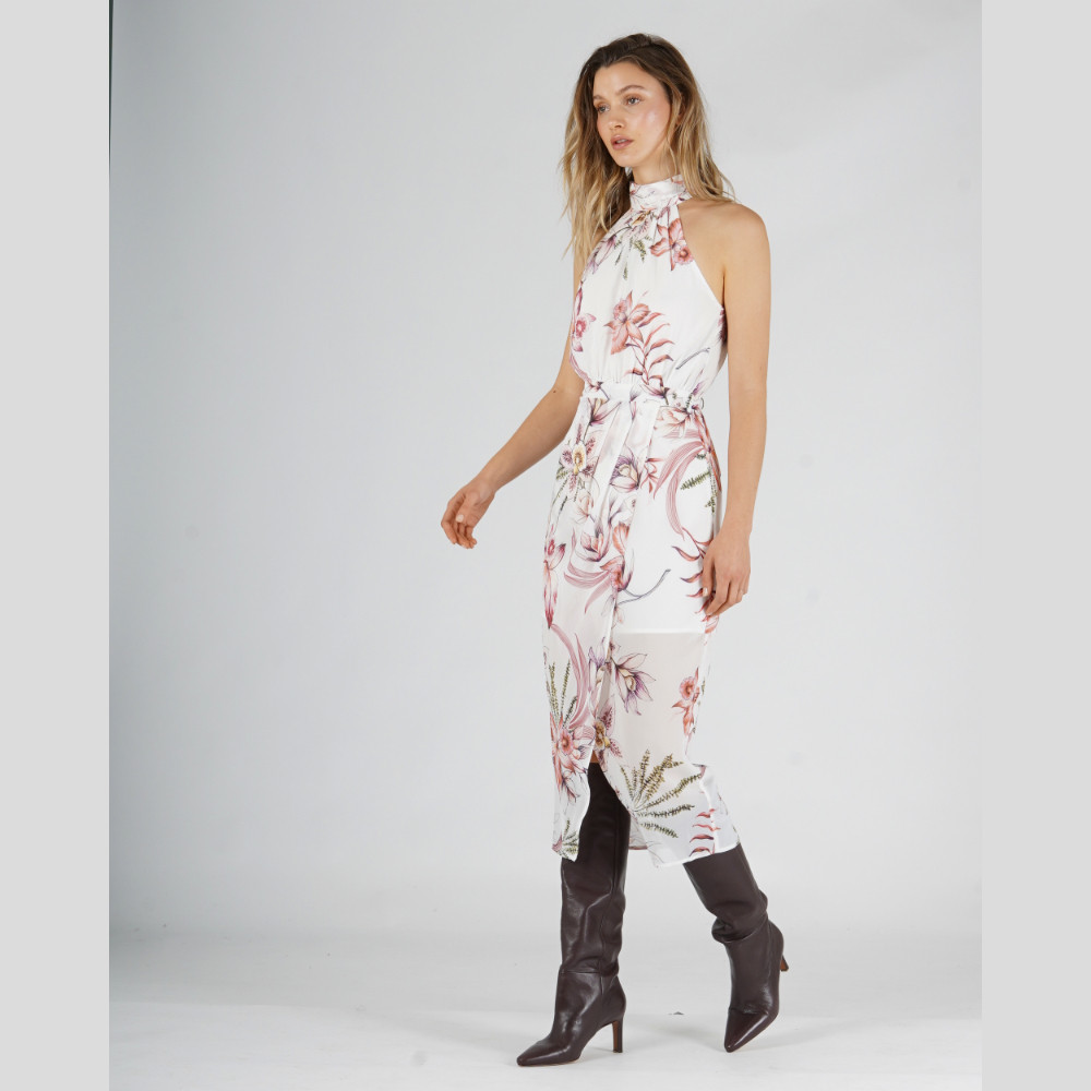 orchid midi dress