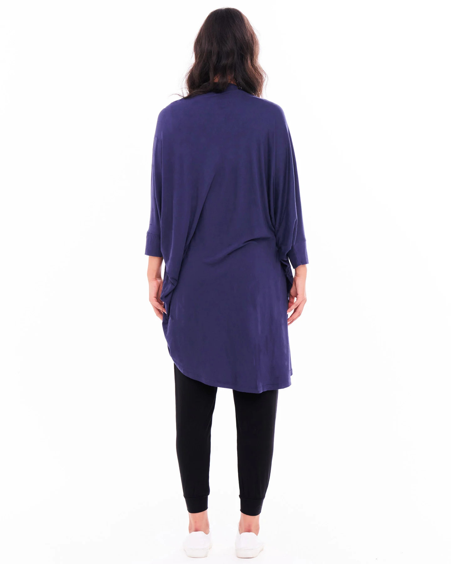 Santorini Drape Cardigan in Navy 