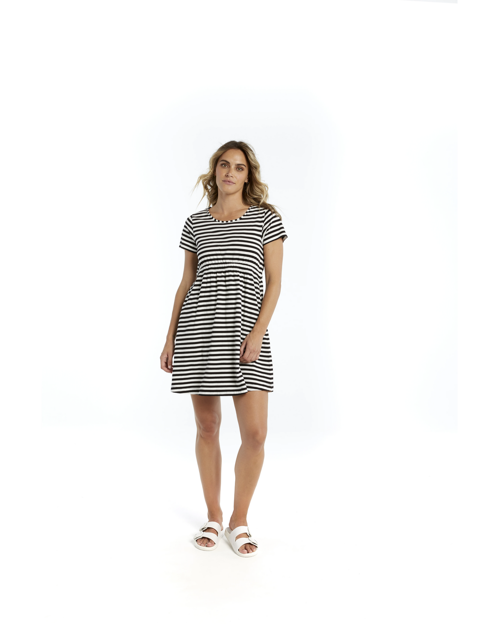 Milla TShirt Dress in Black Stripe BETTY BASICS