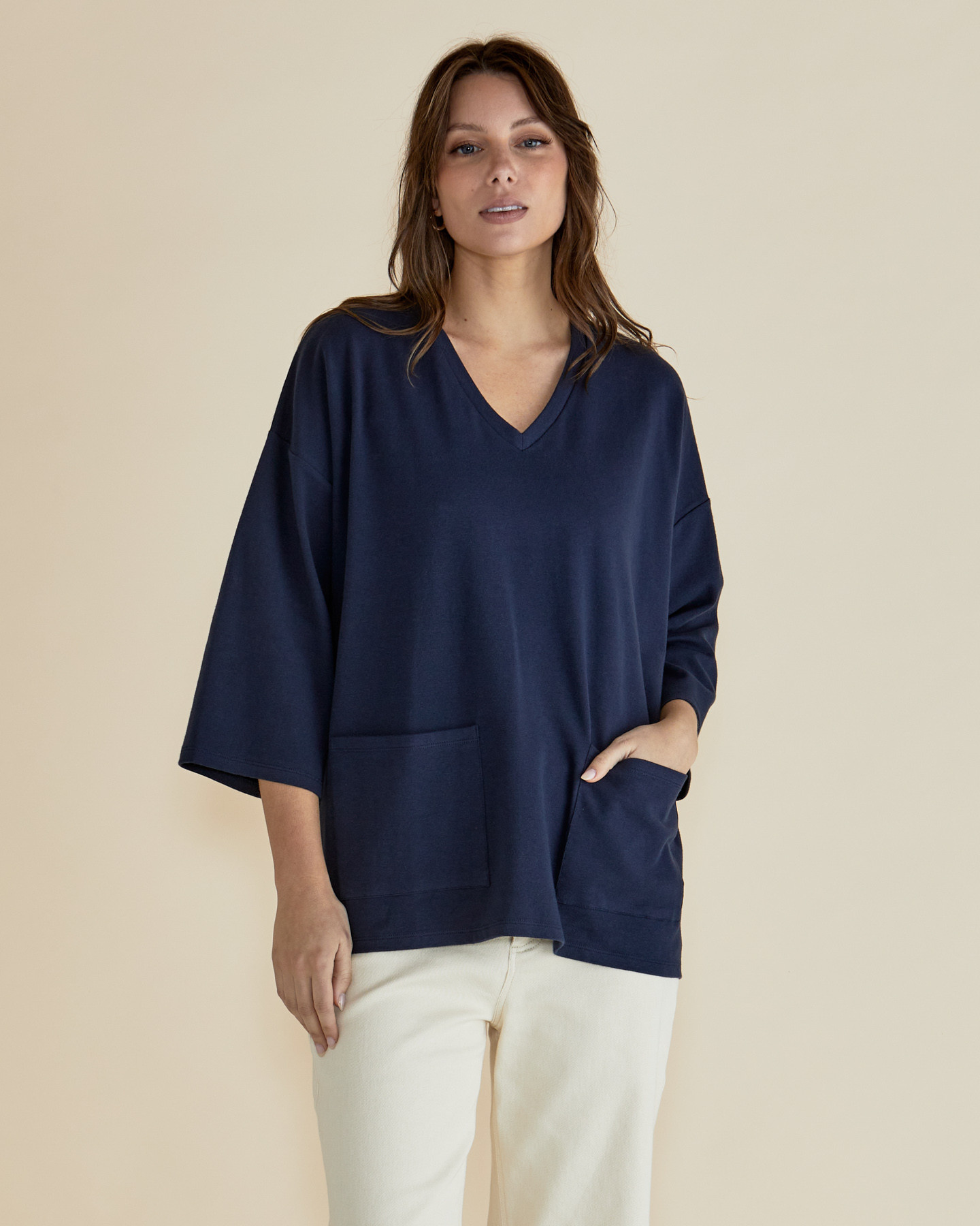 Raven Top - Navy/Cream Stripe