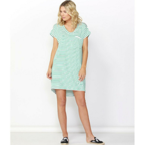 Women's Dress | Arizona Dress in Emerald/White Stripe | BETTY BASICS