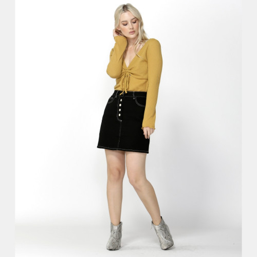 Women’s Tops | Say Something Keyhole Top in Pawpaw | SASS