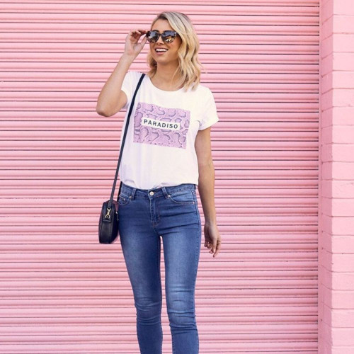 Women's Tops | Paradiso Print Tee | SAINT ROSE