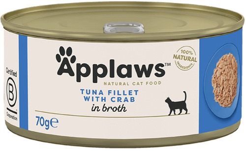 Applaws Tuna Fillet with Crab in Broth 70g