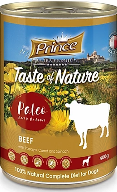 Prince Taste Of Nature Paleo Beef With Papaya, Carrot & Spinach 400g