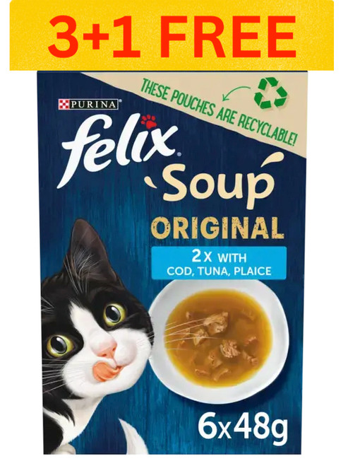 Purina Felix Soup Fish Selection 6x48g