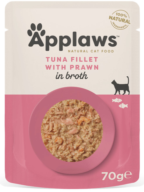 Applaws Tuna Fillet with Prawn in Broth Pouch 70g