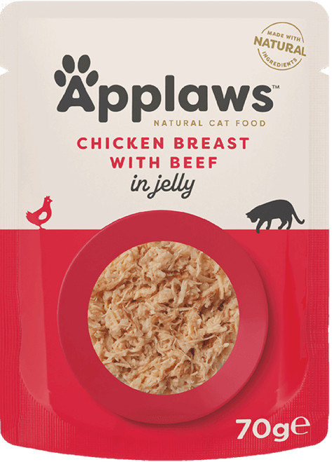Applaws Chicken Breast with Beef in Jelly Pouch 70g