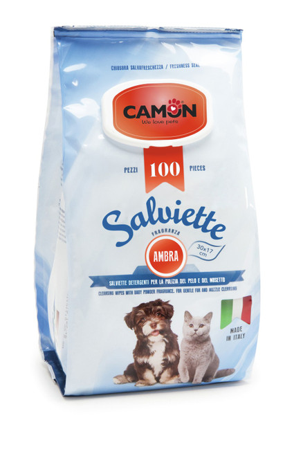Camon Pet Wipes 100 Pieces - Amber Fragrance 30x17cm