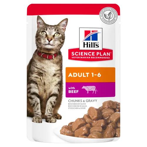 Hills Science Plan adult Beef wet food pouches 85g