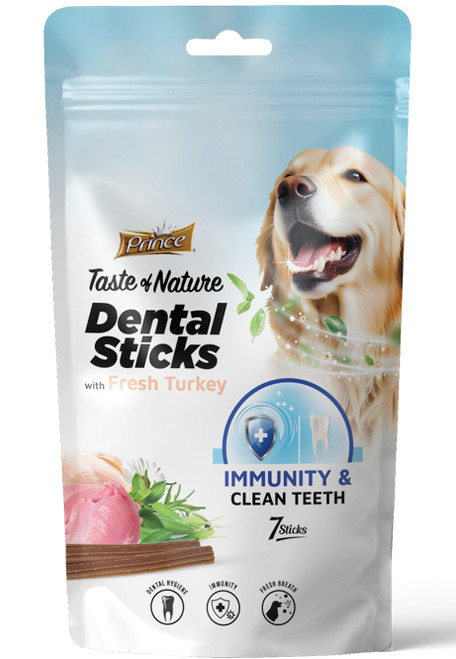 Prince Taste of Nature Dental Sticks with Fresh Turkey - Immunity & Clean Teeth x7