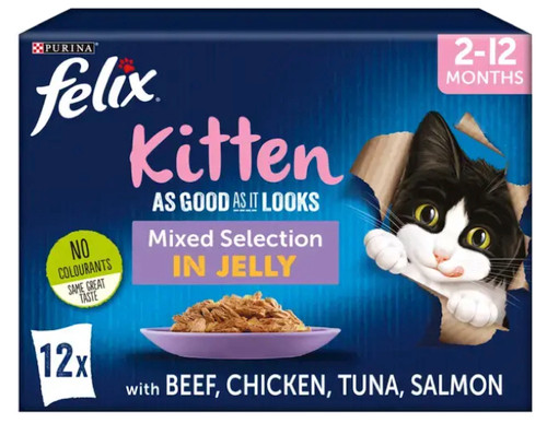Purina Felix Mixed Selection Jelly KITTEN As Good As It Looks x12