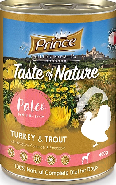 Prince Taste Of Nature Paleo Turkey & Trout With Broccoli, Coriander And Pineapple 400g