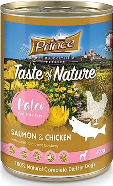 Prince Taste Of Nature Paleo Salmon & Chicken With Sweet Potato And Cowberry 400g