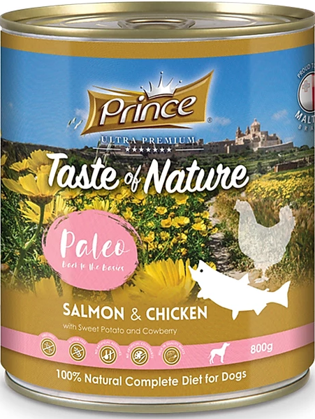 Prince Taste Of Nature Paleo Salmon & Chicken With Sweet Potato And Cowberry 800g