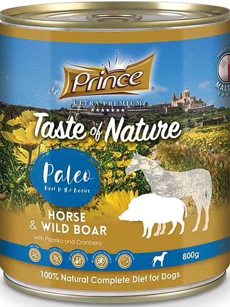 Prince Taste Of Nature Paleo Horse & Wild Boar With Paprika & Cranberry 800G