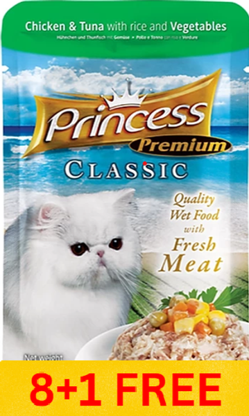 Princess Premium Pouch Chicken & Tuna With Rice and Vegetables 70g