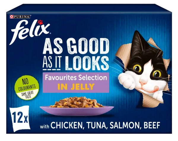 Purina Felix Favourites Selection Jelly As Good As It Looks (12 pouches)