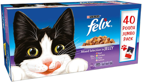 Felix  Mixed Selection in Jelly 40 pouches JUMBO PACK