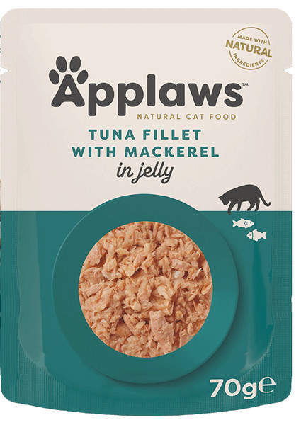Applaws Tuna Fillet with Mackerel in Jelly Pouch 70g