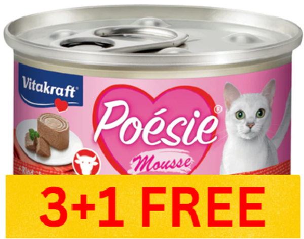 Vitakraft Poesie Mousse with Beef Buy 3 Get 1 Free