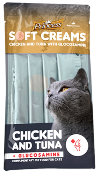 Princess Soft Creams Chicken and Tuna with Glucosamine 4x14g