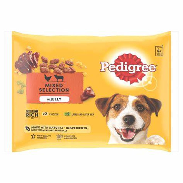 Pedigree  ADULT POUCH CHICKEN & LAMB FOUR PACK (4X100G)