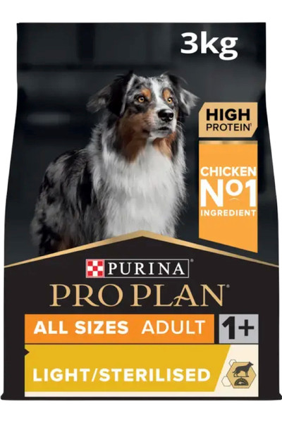 ProPlan All Sizes Adult Light/Sterilised with Chicken 3kg