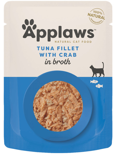 Applaws Tuna Fillet with Crab in Broth Pouch 70g