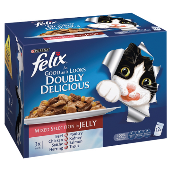 Purina Felix Mixed Selection Jelly As Good As It Looks x 12