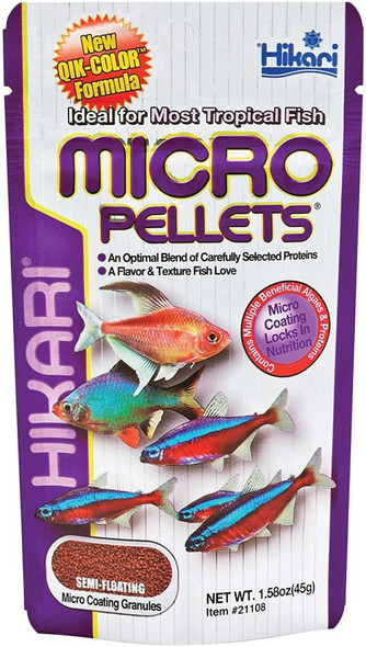 Hikari Micro Pellets for Tetras, Barbs & Small Fish (1.58 oz)