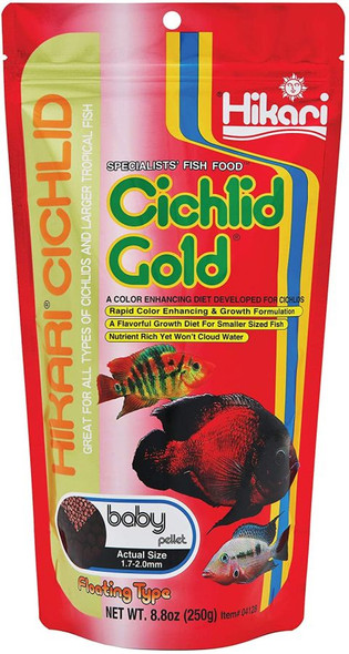 Hikari Cichlid Gold Color Enhancing Fish Food - Baby Pellet (8.8 oz)