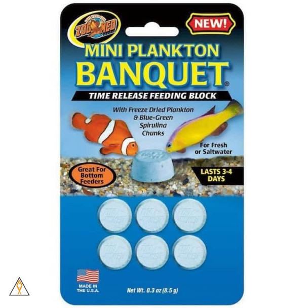 Zoo Med Mini Plankton Banquet Time Release Feeding Block 6 count