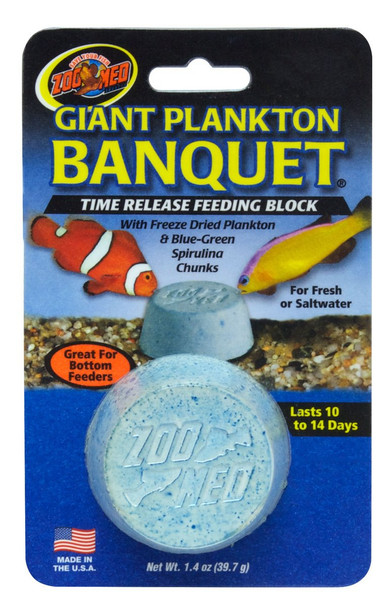 Zoo Med Giant Plankton Banquet Time Release Feeding Block for Fresh and Saltwater Fish (1 count)