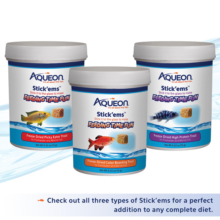 Aqueon Stick'ems Freeze Dried High Protein Treat for Fish (0.42 oz)