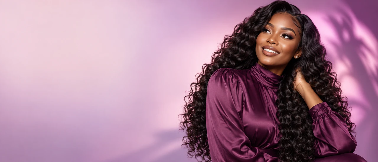 Model showing deep wave hair
